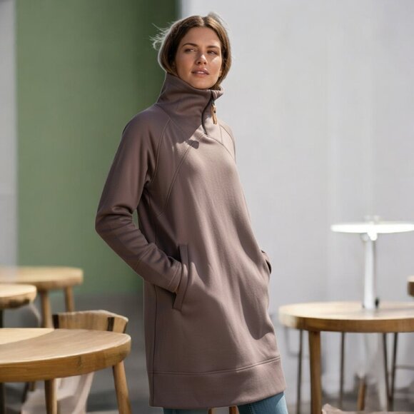 NWOT INDYGENA (LG) Beta II Long Sleeve Knit Fleece Tunic in Chocolate - Picture 5 of 5